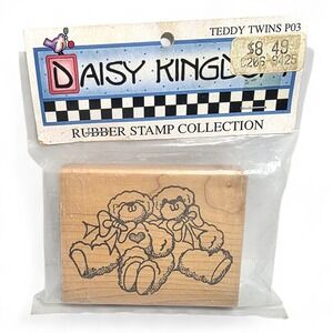 Daisy‎ Kingdom Teddy Twins P03 Rubber Stamp Collection Craft Scrapbooking